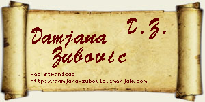 Damjana Zubović vizit kartica